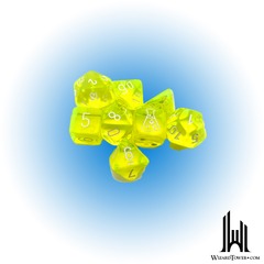 Translucent - 7-Die Set Polyhedral - Neon Yellow / White